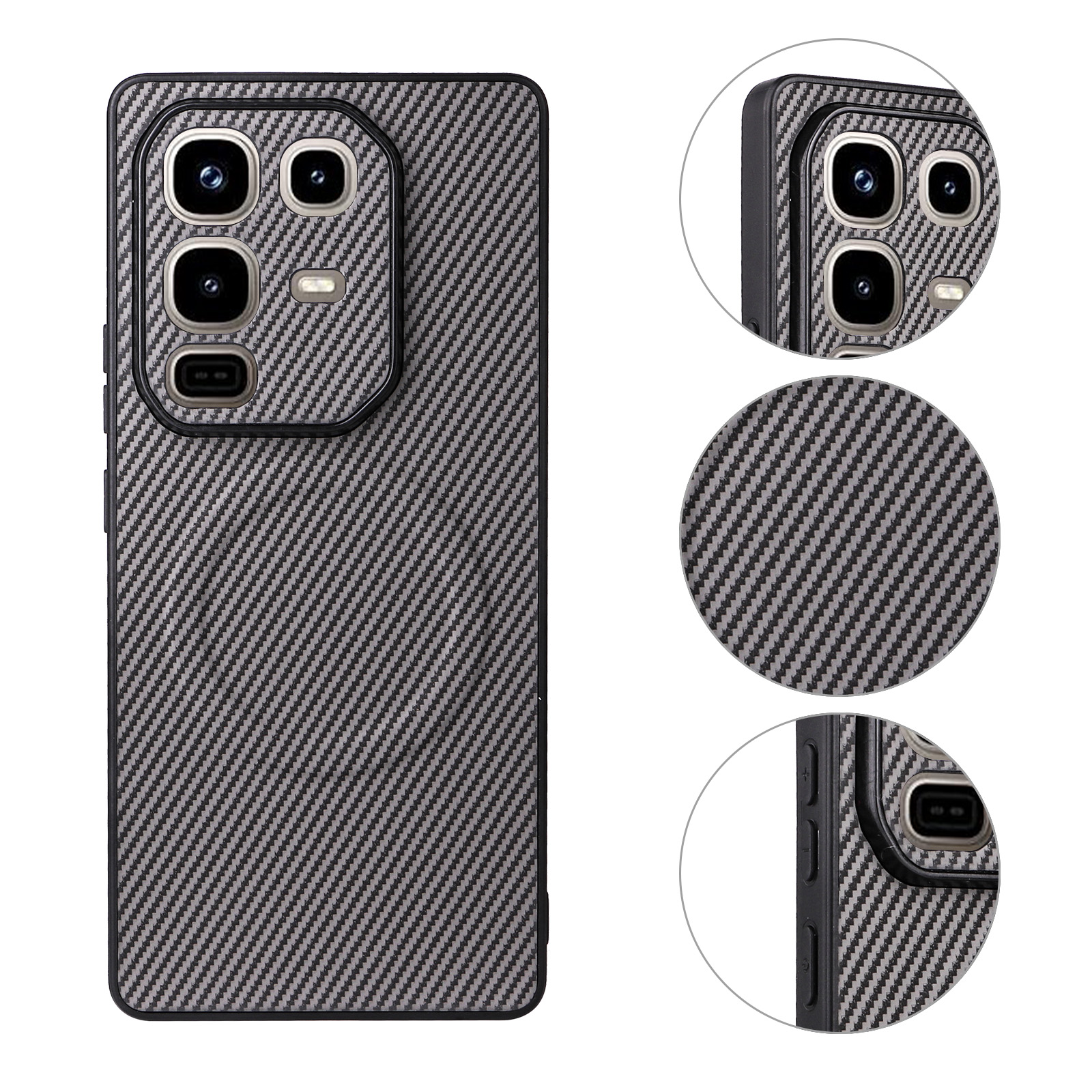 Infinix Note 50 Pro 4G Carbon Fiber Texture MagSafe Compatible Phone Case, Slim Shockproof Protective Cover for Infinix Note 50 Pro 4G