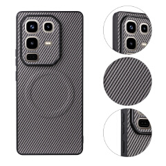 Infinix Note 50 Pro 4G Carbon Fiber Texture MagSafe Compatible Phone Case, Slim Shockproof Protective Cover for Infinix Note 50 Pro 4G