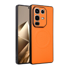 Infinix Note 50 Pro 4G Carbon Fiber Texture MagSafe Compatible Phone Case, Slim Shockproof Protective Cover for Infinix Note 50 Pro 4G