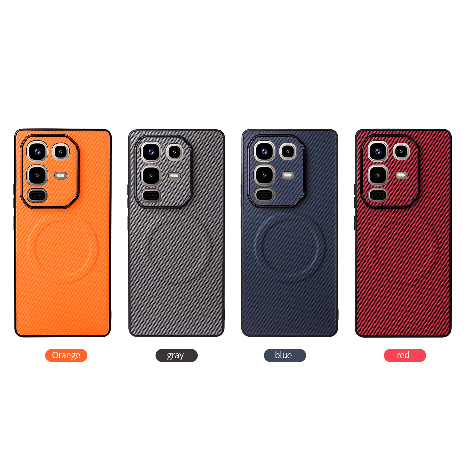 Infinix Note 50 Pro 4G Carbon Fiber Texture MagSafe Compatible Phone Case, Slim Shockproof Protective Cover for Infinix Note 50 Pro 4G