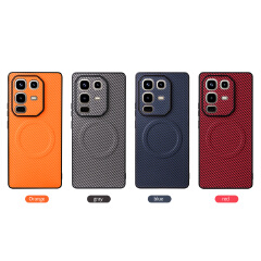 Infinix Note 50 Pro 4G Carbon Fiber Texture MagSafe Compatible Phone Case, Slim Shockproof Protective Cover for Infinix Note 50 Pro 4G
