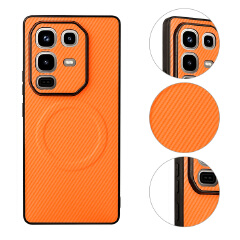 Infinix Note 50 Pro 4G Carbon Fiber Texture MagSafe Compatible Phone Case, Slim Shockproof Protective Cover for Infinix Note 50 Pro 4G