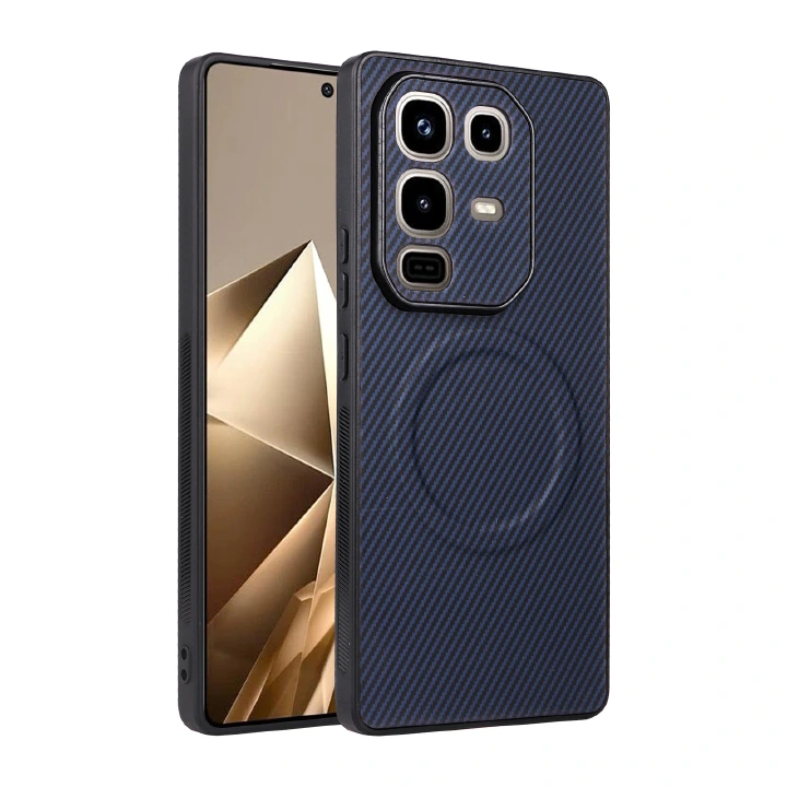 Infinix Note 50 Pro 4G Carbon Fiber Texture MagSafe Compatible Phone Case, Slim Shockproof Protective Cover for Infinix Note 50 Pro 4G