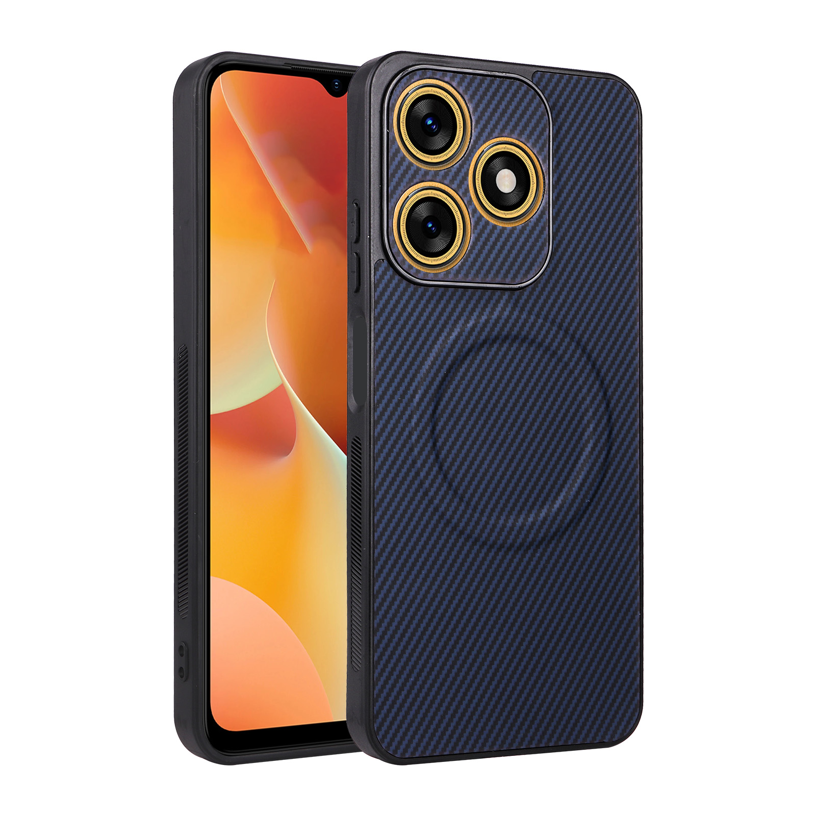 Tecno Spark 10 4G /Tecno Spark 10C 4G Carbon Fiber Texture MagSafe Compatible Phone Case, Slim Shockproof Protective Cover for Tecno Spark 10 4G /Tecno Spark 10C 4G