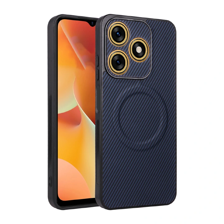 Tecno Spark 10 4G /Tecno Spark 10C 4G Carbon Fiber Texture MagSafe Compatible Phone Case, Slim Shockproof Protective Cover for Tecno Spark 10 4G /Tecno Spark 10C 4G