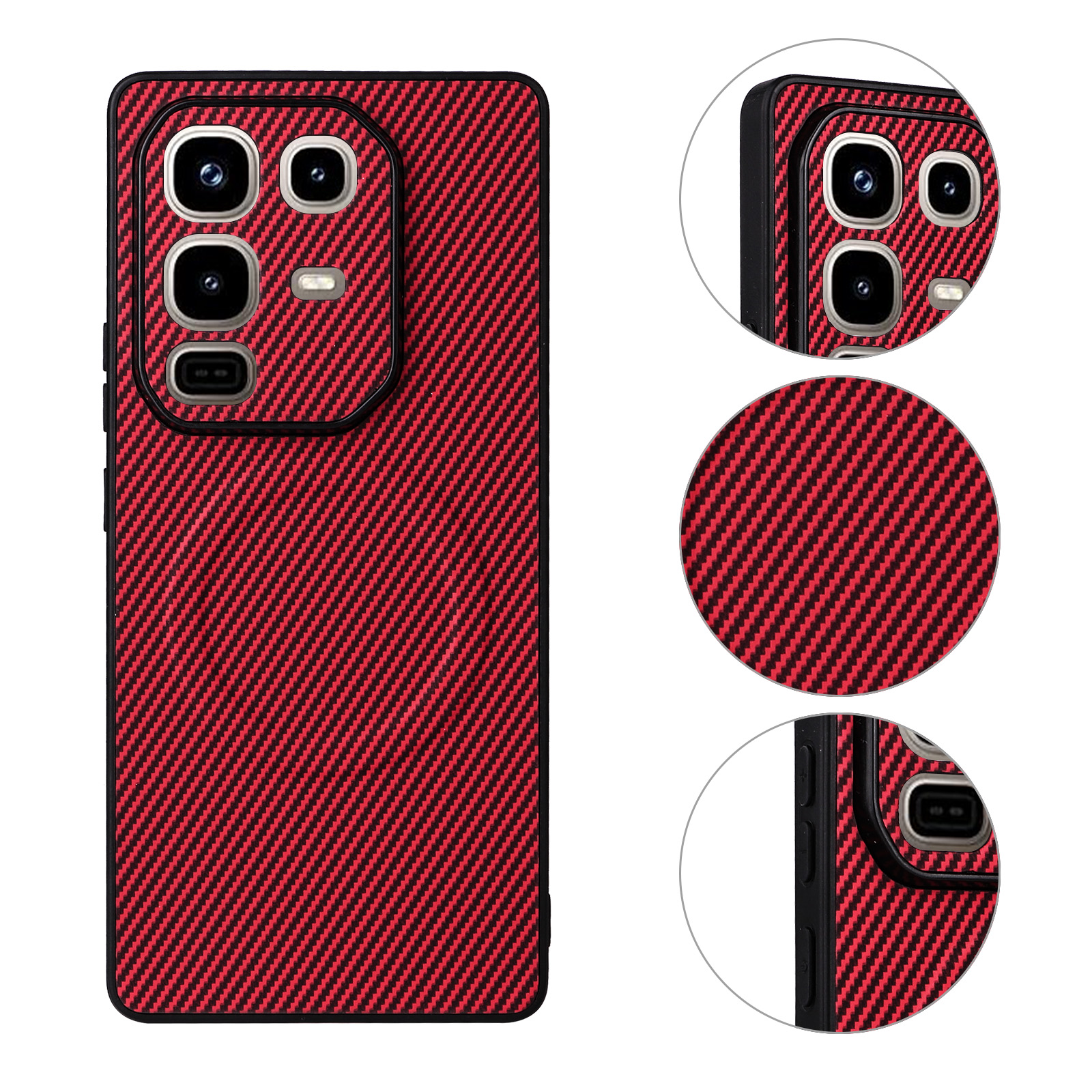 Infinix Note 50 Pro 4G Carbon Fiber Texture MagSafe Compatible Phone Case, Slim Shockproof Protective Cover for Infinix Note 50 Pro 4G