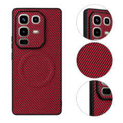 Infinix Note 50 Pro 4G Carbon Fiber Texture MagSafe Compatible Phone Case, Slim Shockproof Protective Cover for Infinix Note 50 Pro 4G