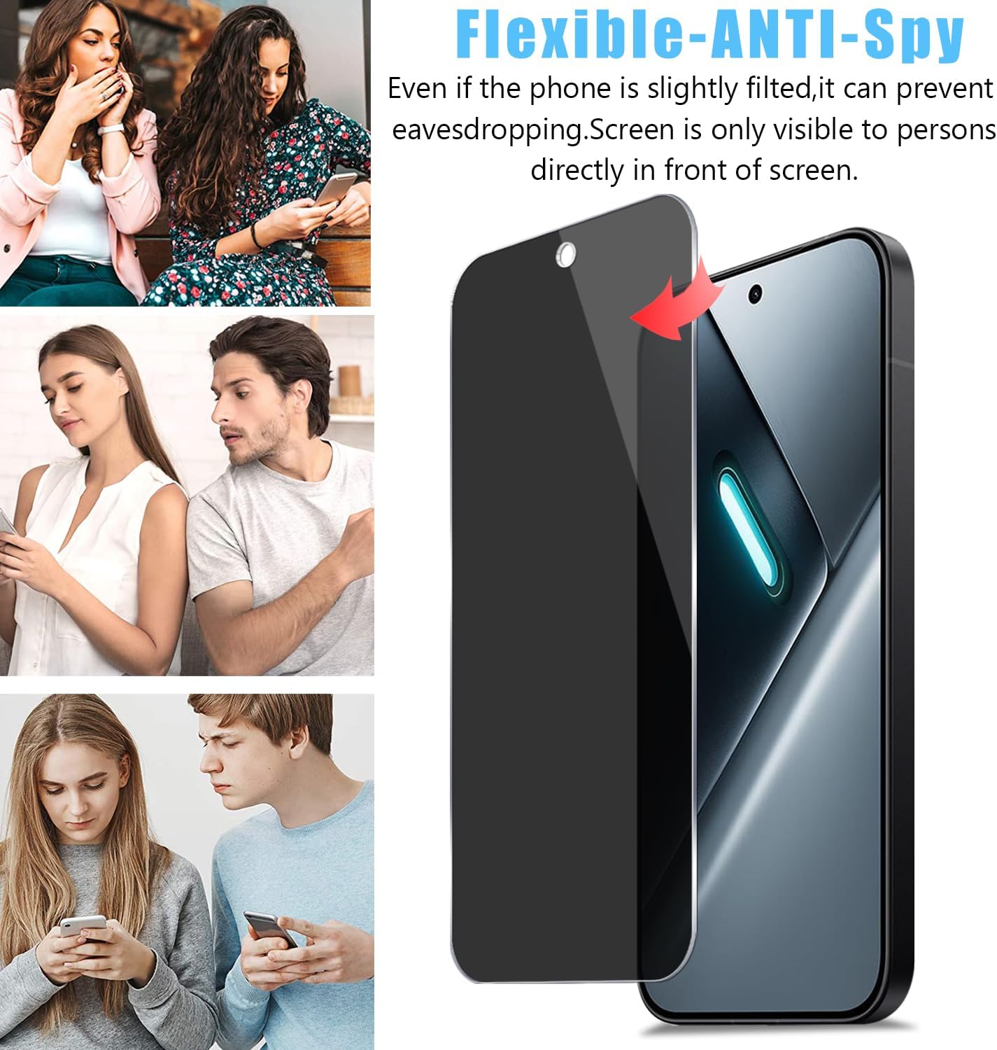 2+2 Pack for Xiaomi Poco X8 Pro Max 5G Support Unlocking Privacy Tempered Glass Screen Protector and Camera Lens Protector
