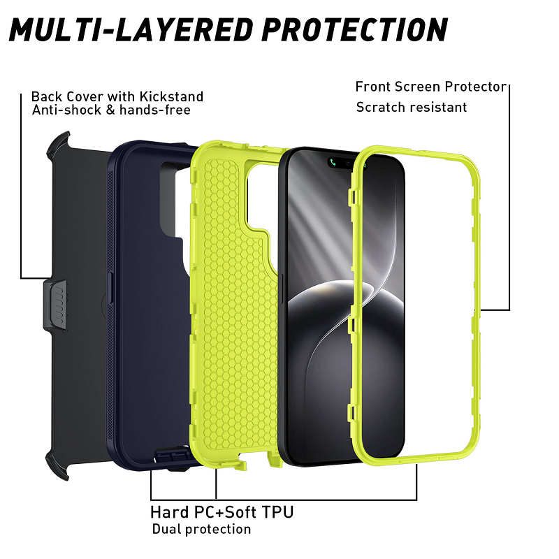 Heavy Duty Case for Tecno Camon 50 Pro 40 Pro 30 Spark 50 40 40C 30C Go 3 20 Pro 20C 10 Pro 10C Pop 9 8 7 with Belt Clip Holster Shockproof 360 Rotating Kickstand Case