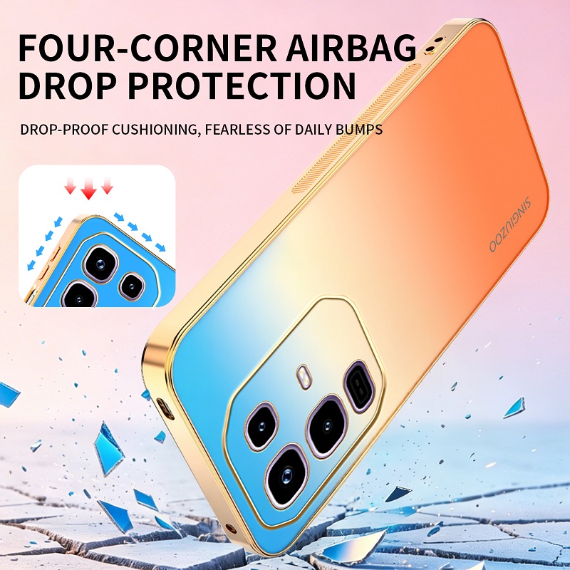 Phone Case for Infinix Note 50 Pro 4G 50 4G Electroplated Matte Gradient Anti-Drop Prevention Case