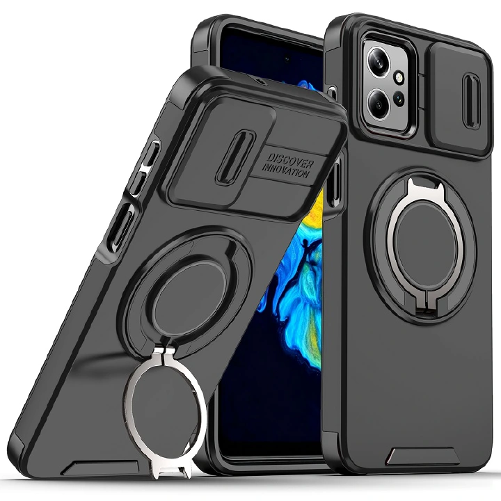 Slide Camera Lens Protective Cover Case for Motorola Moto G Power 5G (2023) Magnetic 360 Kickstand Phone Case