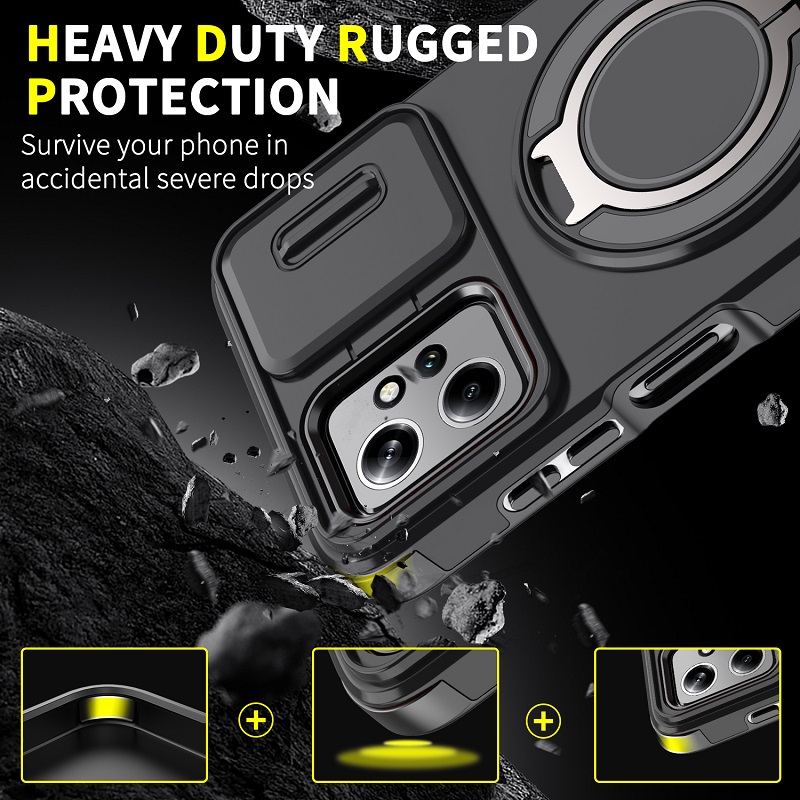 Slide Camera Lens Protective Cover Case for Motorola Moto G Power 5G (2023) Magnetic 360 Kickstand Phone Case