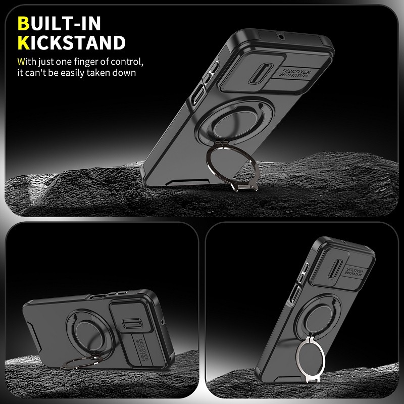 Slide Camera Lens Protective Cover Case for Motorola Moto G Power 5G (2023) Magnetic 360 Kickstand Phone Case