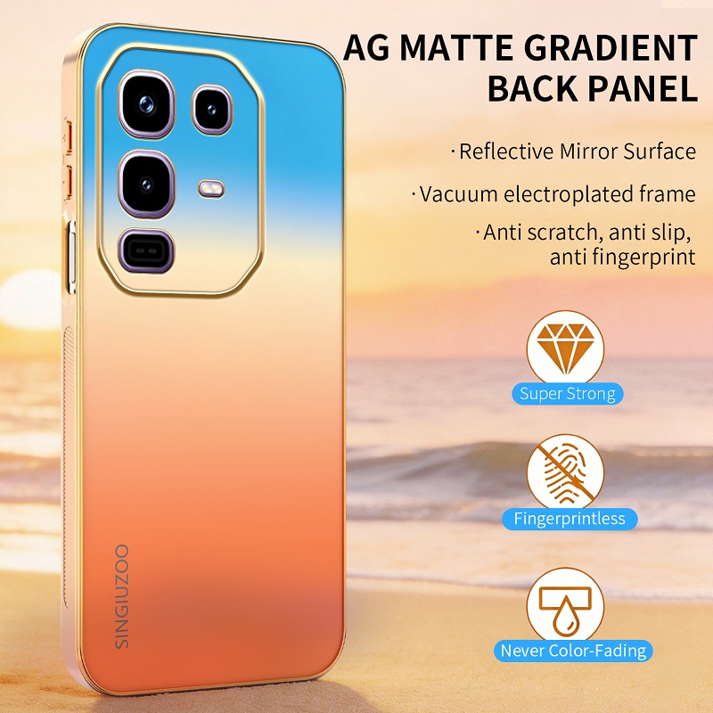 Phone Case for Infinix Note 50 Pro 4G 50 4G Electroplated Matte Gradient Anti-Drop Prevention Case