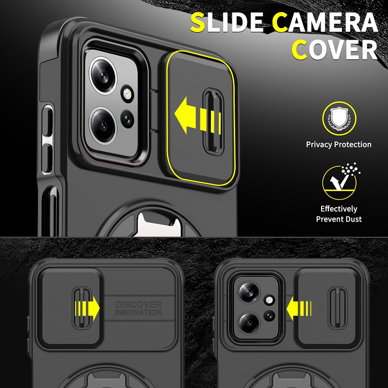 Slide Camera Lens Protective Cover Case for Motorola Moto G Power 5G (2023) Magnetic 360 Kickstand Phone Case