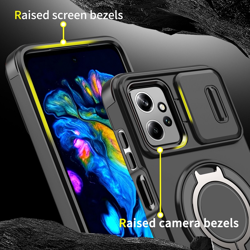 Slide Camera Lens Protective Cover Case for Motorola Moto G Power 5G (2023) Magnetic 360 Kickstand Phone Case
