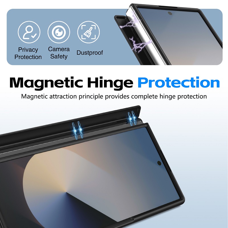 Camera Holder Hinge Protection PC Hard Phone Case for Samsung Galaxy Z Fold8 Ultra/7/6/5/4 Screen Glass Film And Stylus Pen Case