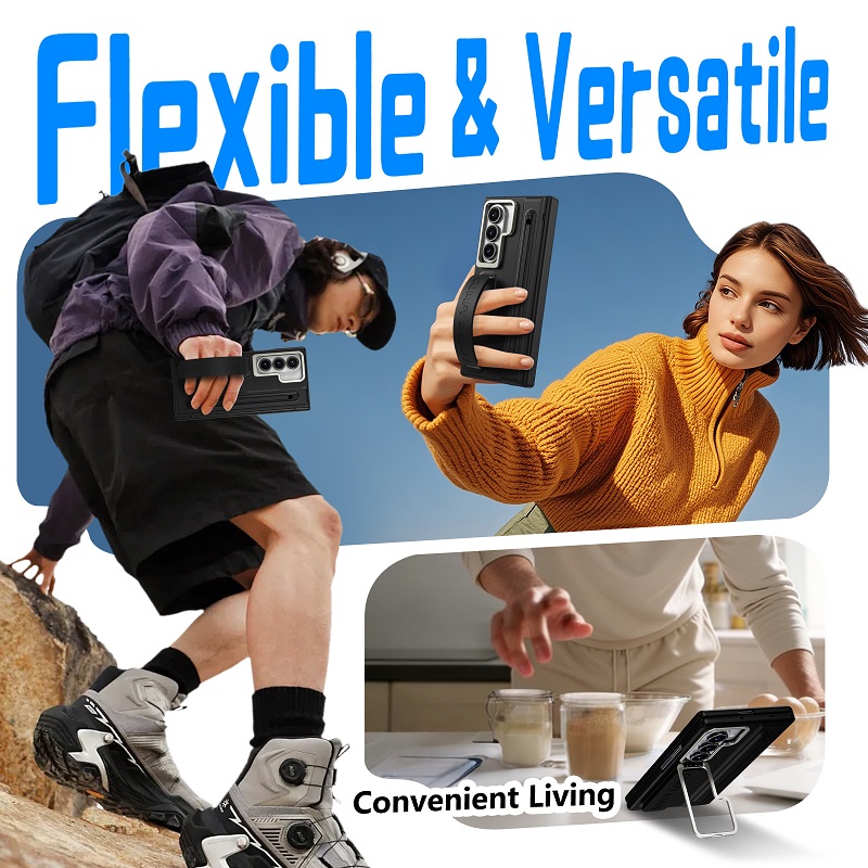 Camera Holder Hinge Protection PC Hard Phone Case for Samsung Galaxy Z Fold8 Ultra/7/6/5/4 Screen Glass Film And Stylus Pen Case