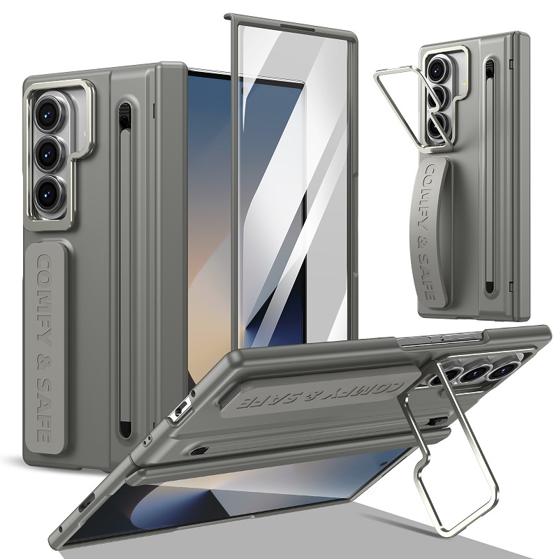 Camera Holder Hinge Protection PC Hard Phone Case for Samsung Galaxy Z Fold8 Ultra/7/6/5/4 Screen Glass Film And Stylus Pen Case