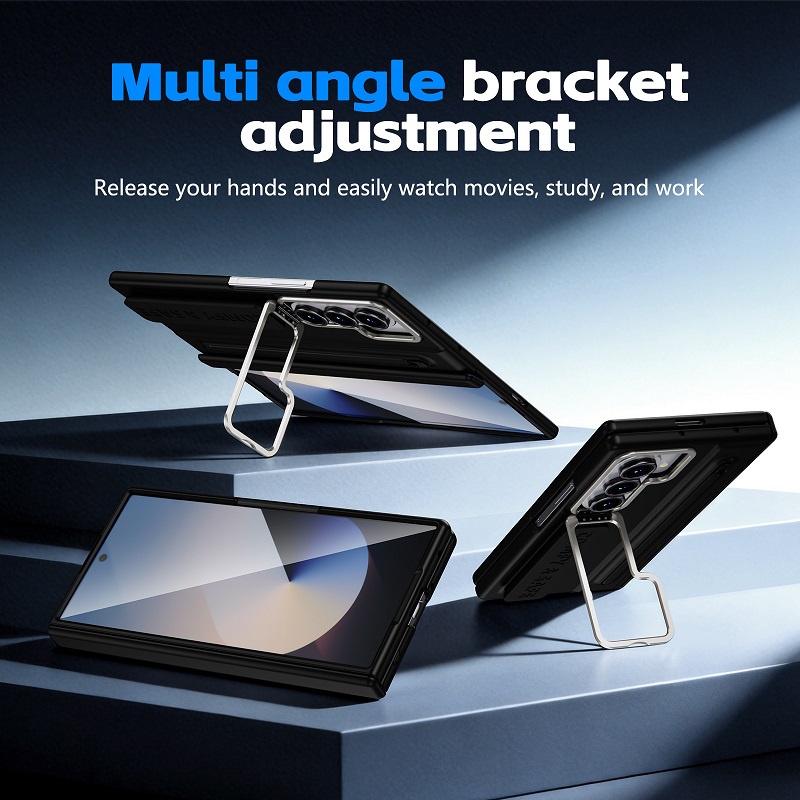 Camera Holder Hinge Protection PC Hard Phone Case for Samsung Galaxy Z Fold8 Ultra/7/6/5/4 Screen Glass Film And Stylus Pen Case