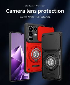 Magnetic Ring Kickstand for Infinix Note 50 Pro 4G/Note 50 4G Sliding Camera Cover Phone Case, Built‑in 360° Rotatable Ring Holder for Infinix Note 50 Pro 4G/Note 50 4G Magnetic Car Moun