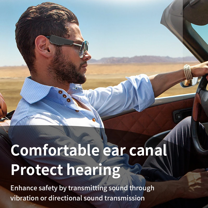Wireless Headphones for External Glasses Headphones Bluetooth Air Conduction Stereo Headset Noise Reduce Handsfree Call Touch Headset  Bluetooth Speaker Clip-On Glasses Open-Ear Speaker