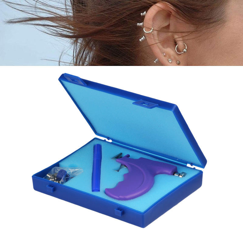 New Professional Stainless Steel Piercing Reusable Ear Piercing Gun Kit, Professional Body Nose Lip Piercing Kits, Professional Ear Tool Kit Premium Body Hole Piercing Stud Earrings for Earring