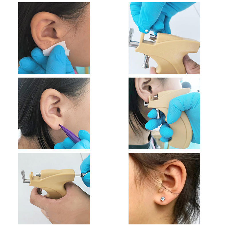 New Professional Stainless Steel Piercing Reusable Ear Piercing Gun Kit, Professional Body Nose Lip Piercing Kits, Professional Ear Tool Kit Premium Body Hole Piercing Stud Earrings for Earring