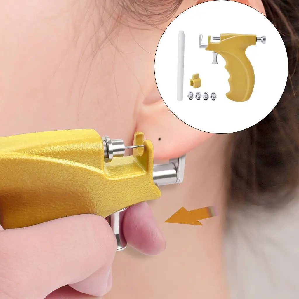 New Professional Stainless Steel Piercing Reusable Ear Piercing Gun Kit, Professional Body Nose Lip Piercing Kits, Professional Ear Tool Kit Premium Body Hole Piercing Stud Earrings for Earring