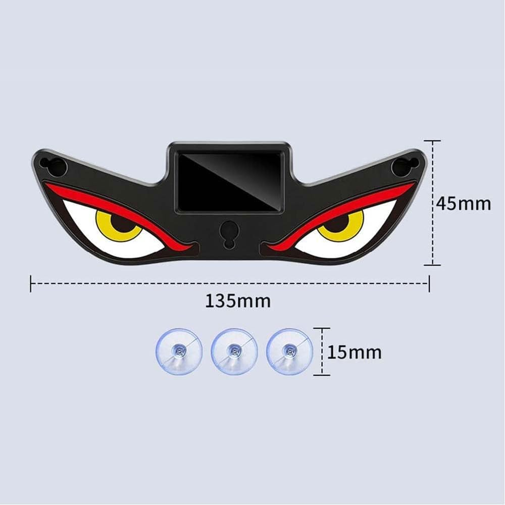 Solar Powered Devils Eyes LED Car Light, Devil Eyes Lights Dynamic Windshield Ambient Lamp with Vibration & Light Sensor, USB-C Rechargeable, 5 Modes, Suction Mount