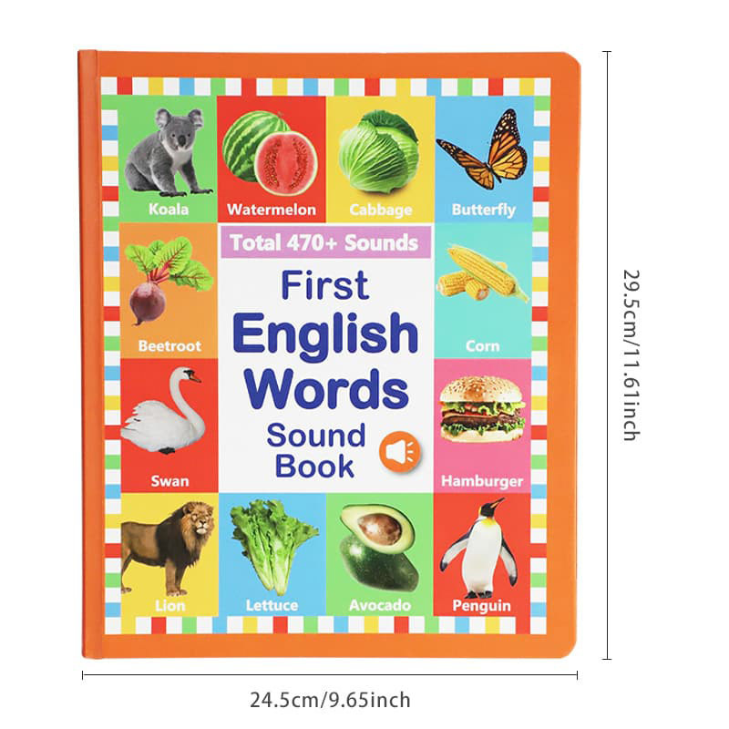My First English Words Sound Book for Kids Ages 3-6, Interactive Toddler Books with 470+ Words & 21 Themes, Electronic Educational Toys for Boys Educational Electronic Musical Toy Educational Gift