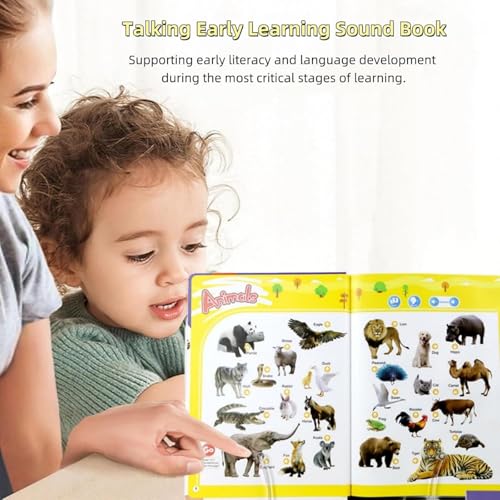 English Words Sound Book for Kids Toddlers 3,4,5 Years Old, 300+ Words Talking Interactive Audio Books for Early Learning English, and Educational Electronic Musical Toy Educational Gift