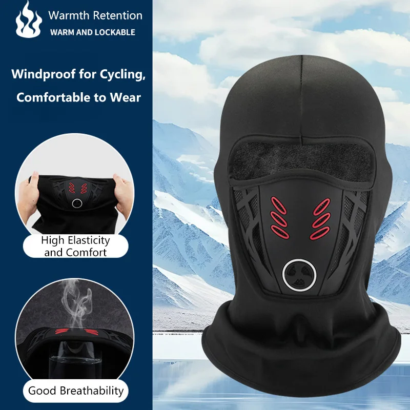 Protection Windproof Dust-Proof Breathable Winter Warm Mask Cold Protection Balaclava Ski Face Mask Outdoor Hat for Skiing Cycling Mototrcyle Thermal Mask Full Face for Men Women