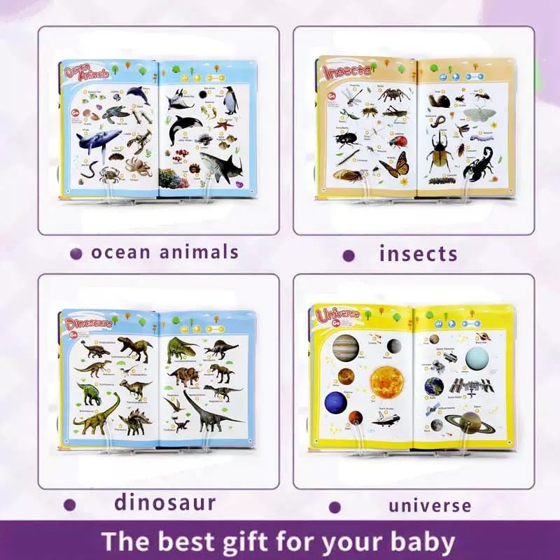 English Words Sound Book for Kids Toddlers 3,4,5 Years Old, 300+ Words Talking Interactive Audio Books for Early Learning English, and Educational Electronic Musical Toy Educational Gift