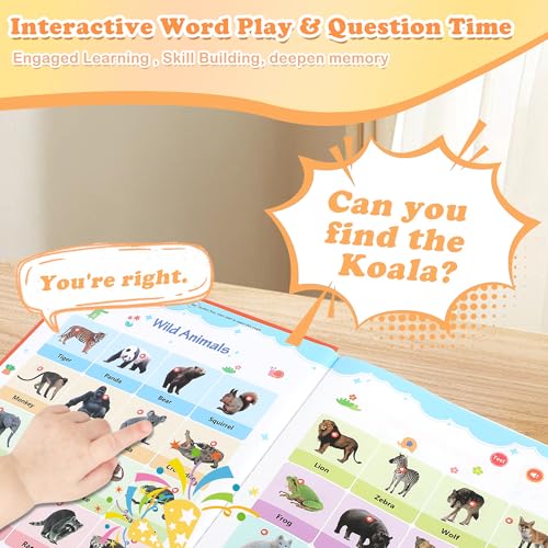 My First English Words Sound Book for Kids Ages 3-6, Interactive Toddler Books with 470+ Words & 21 Themes, Electronic Educational Toys for Boys Educational Electronic Musical Toy Educational Gift