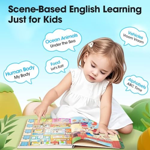 My First English Words Sound Book for Kids Ages 3-6, Interactive Toddler Books with 470+ Words & 21 Themes, Electronic Educational Toys for Boys Educational Electronic Musical Toy Educational Gift