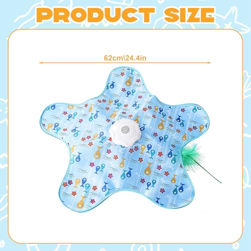 Rechargeable Automatic Cat Toy for Indoor Cats, Hide & Seek Hunting Game Exercise Play Plate, Rechargeable Interactive Cat Toys, Moving Concealed Feathers, Durable Exercise Toys for Indoor Cats