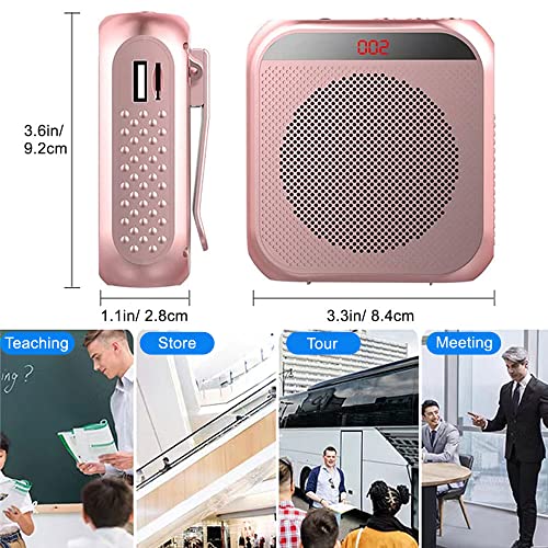 Portable Voice Amplifier for Teachers 2200mAh USB Rechargeable Personal Speech Amplifier Mic PA System Headset Microphone with Speaker for Teachers Training Meeting Tour Guide Yoga Classroom