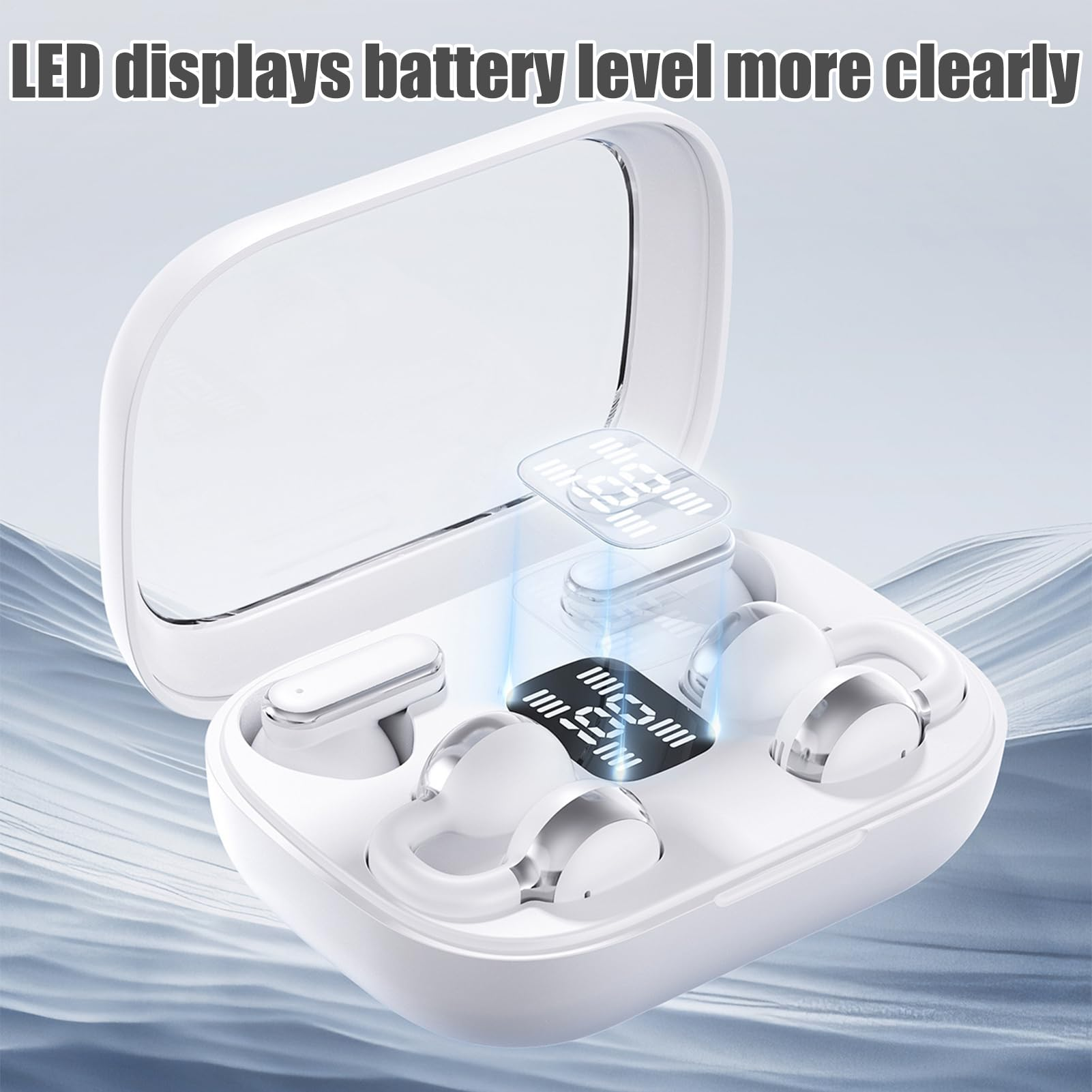 Wireless Earbuds, Open-Ear & in-Ear Dual Buds with LED Charging Case, 2 in 1 Waterproof Sport Headphones, Touch Control, Built-in Mic, Long Playtime Audio Gear for Workouts, Meetings, Gym, Travel