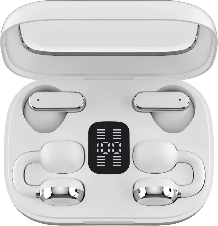 Wireless Earbuds, Open-Ear & in-Ear Dual Buds with LED Charging Case, 2 in 1 Waterproof Sport Headphones, Touch Control, Built-in Mic, Long Playtime Audio Gear for Workouts, Meetings, Gym, Travel