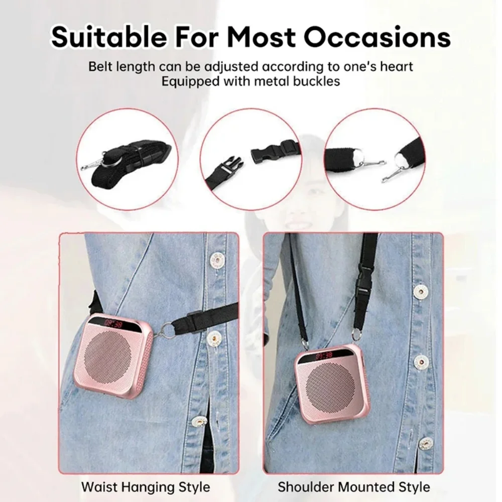 Portable Voice Amplifier for Teachers 2200mAh USB Rechargeable Personal Speech Amplifier Mic PA System Headset Microphone with Speaker for Teachers Training Meeting Tour Guide Yoga Classroom