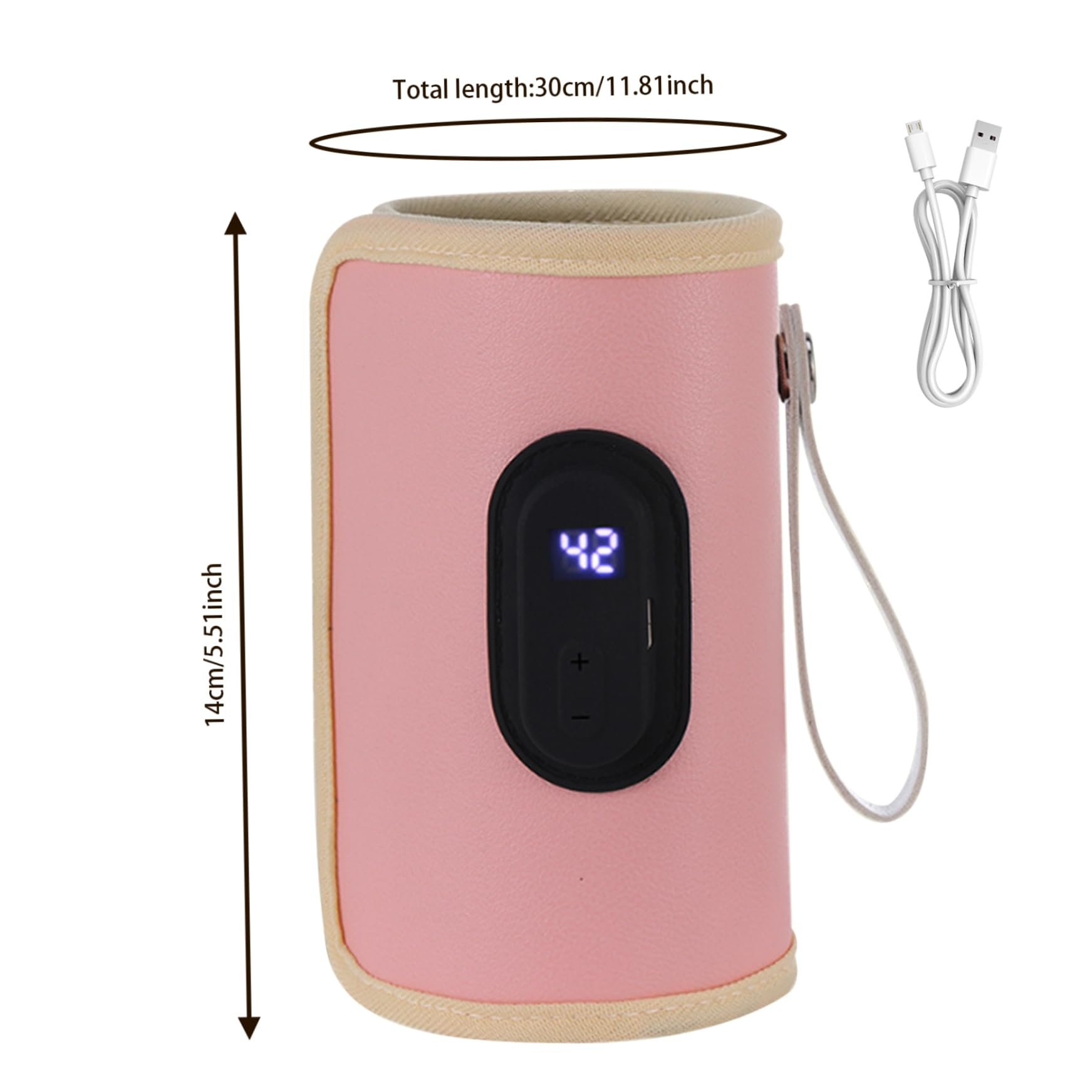 Portable USB Milk Water Warmer Travel Stroller Insulated Bag Baby Nursing Bottle Heater Safe Kids Supplies for Outdoor Warmer Temperature Adjustable USB Baby Bottle Heater for Home Family Travel