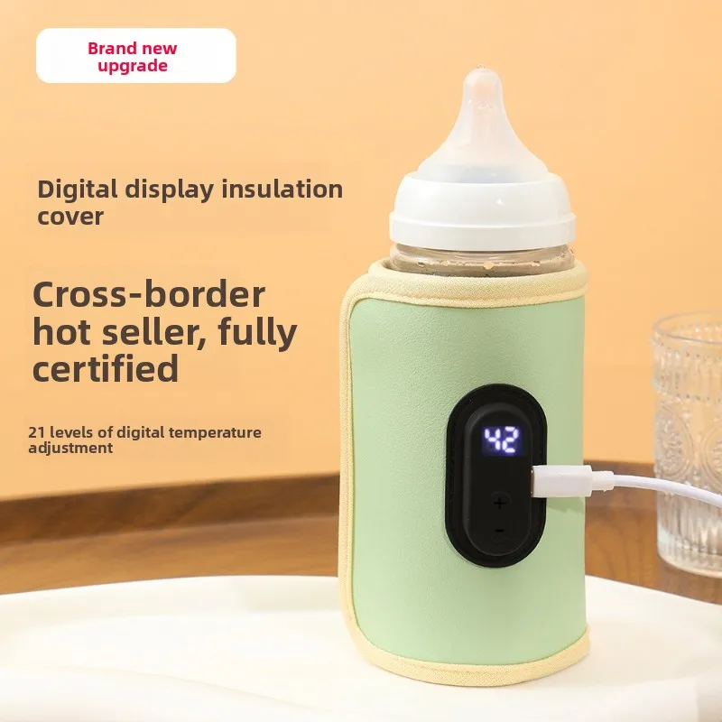 Portable USB Milk Water Warmer Travel Stroller Insulated Bag Baby Nursing Bottle Heater Safe Kids Supplies for Outdoor Warmer Temperature Adjustable USB Baby Bottle Heater for Home Family Travel