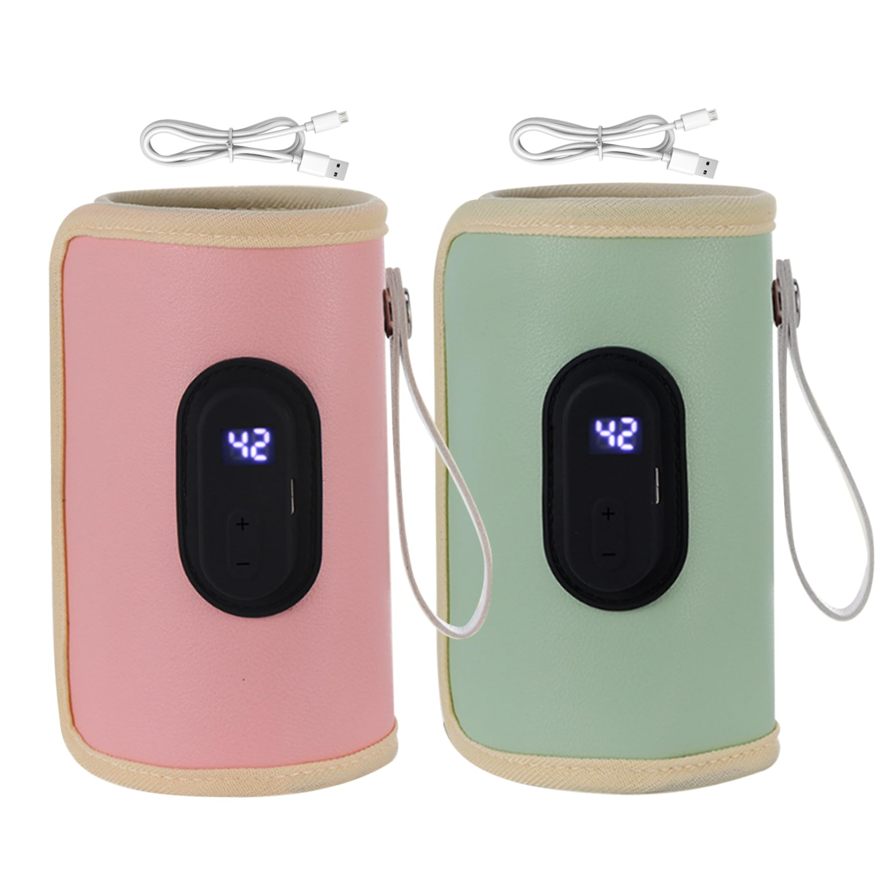 Portable USB Milk Water Warmer Travel Stroller Insulated Bag Baby Nursing Bottle Heater Safe Kids Supplies for Outdoor Warmer Temperature Adjustable USB Baby Bottle Heater for Home Family Travel