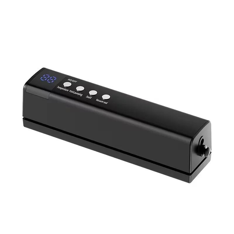 Compact Kitchen Vacuum Sealer Rechargeable Food Preserver with Side Nozzle Button Display Control for Freezer Planning Bag Sealer Appliance Cabinet Organizer Leftovers Tool Countertop Kitchen Gadget