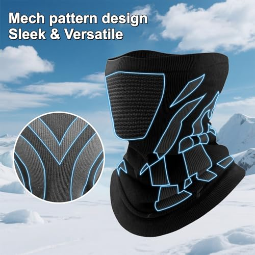 New Unisex Face Bandana Mask Cover Neck Warmer Bicycle Cycling Scarf Hiking Breathable Mask All-Weather Protection Outdoor Windproof Thickened Mask Bib