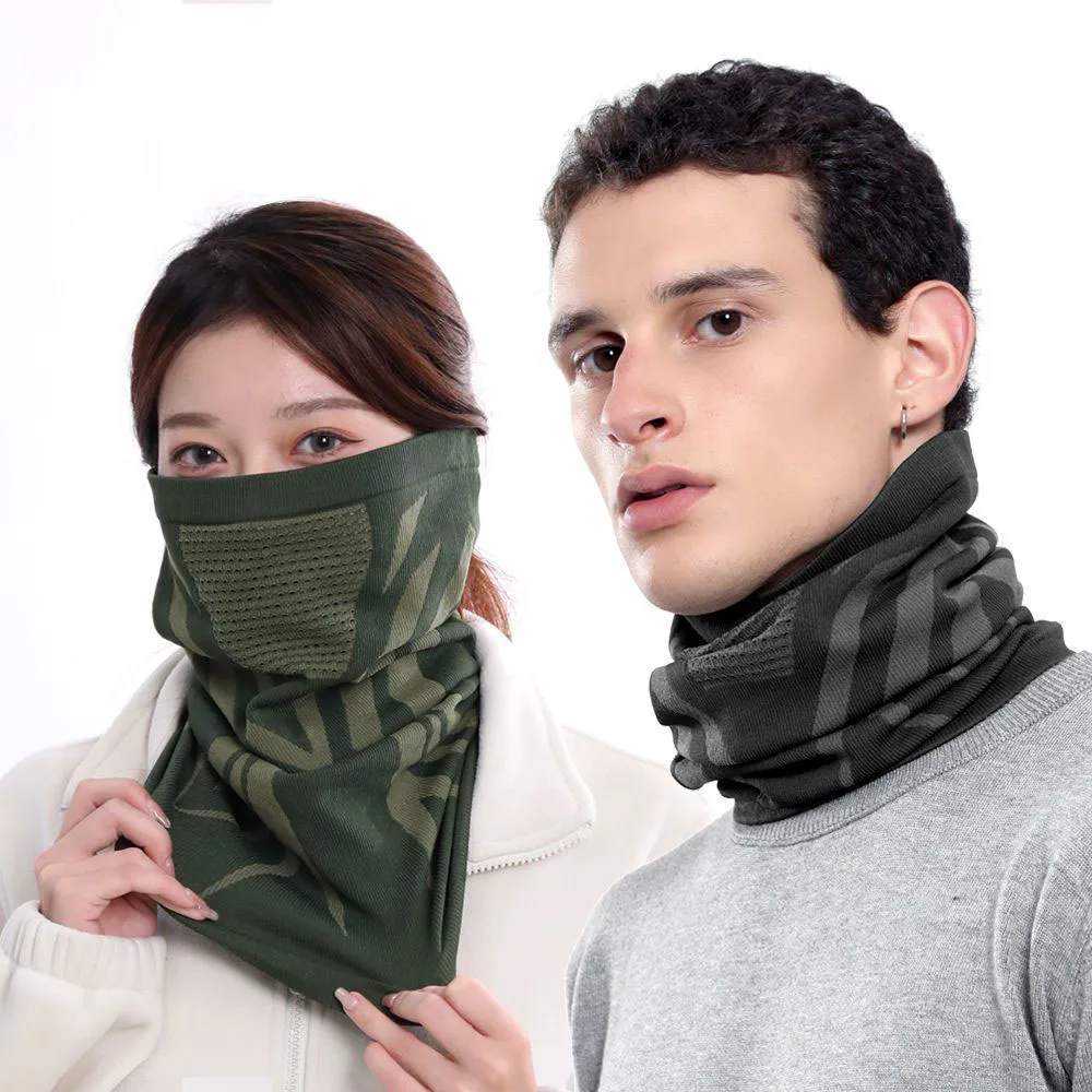 New Unisex Face Bandana Mask Cover Neck Warmer Bicycle Cycling Scarf Hiking Breathable Mask All-Weather Protection Outdoor Windproof Thickened Mask Bib