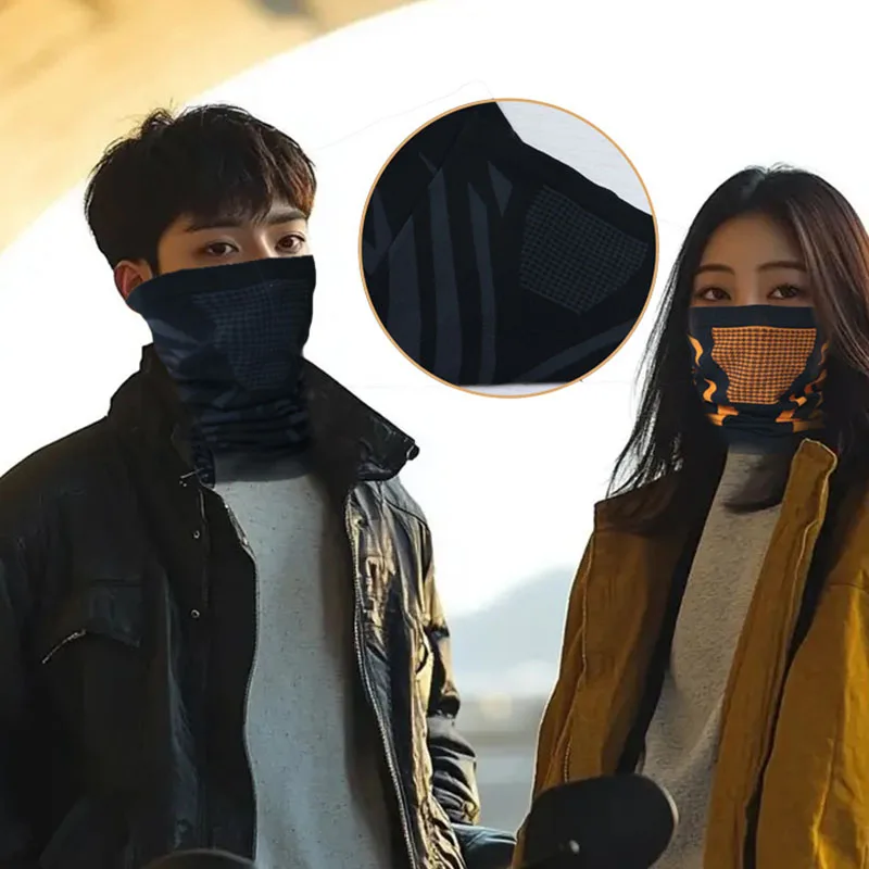 New Unisex Face Bandana Mask Cover Neck Warmer Bicycle Cycling Scarf Hiking Breathable Mask All-Weather Protection Outdoor Windproof Thickened Mask Bib