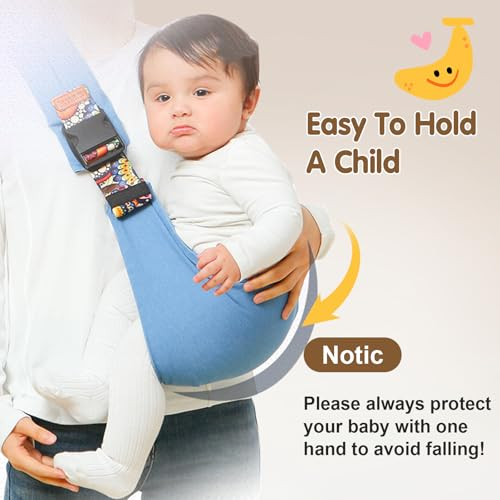 Baby Sling Carrier Baby Sling for 10-30lbs Adjustable Shoulder Straps, Portable, Lightweight, Non-Slip Hip Seat, Easy to Use, Safety Buckle, Comfortable, Great for Travel, Camping, Shopping