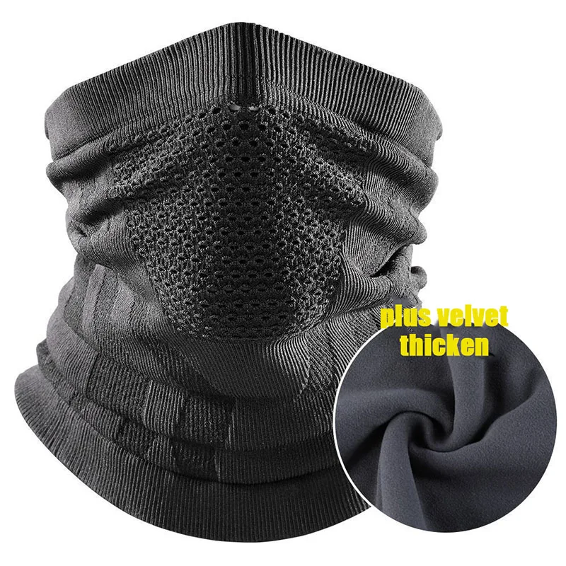 New Unisex Face Bandana Mask Cover Neck Warmer Bicycle Cycling Scarf Hiking Breathable Mask All-Weather Protection Outdoor Windproof Thickened Mask Bib